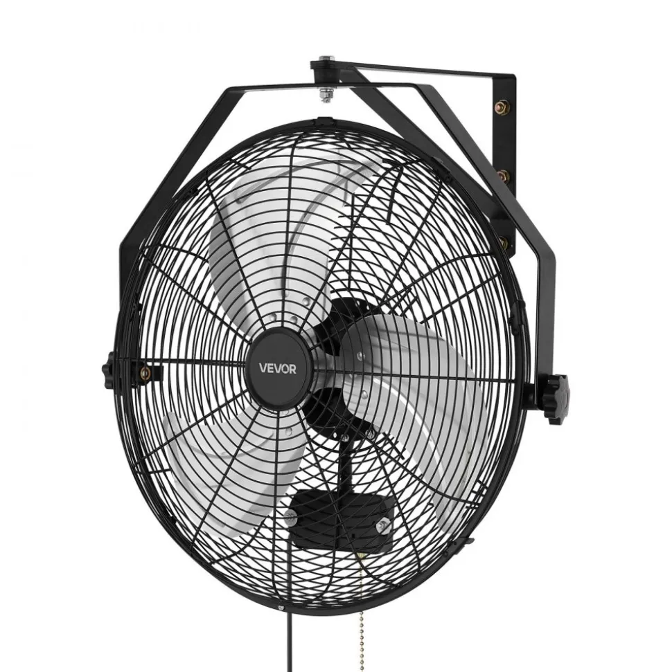 VEVOR Wall Mount Fan, 20 in Wall Mounted Hanging Fan with Oscillating & Mist, Remote, IP44-rated, 3-Speed, 18h Timer, Temperature Control, Powerful for Industry, Commercial, Garage, Workshop, Gym