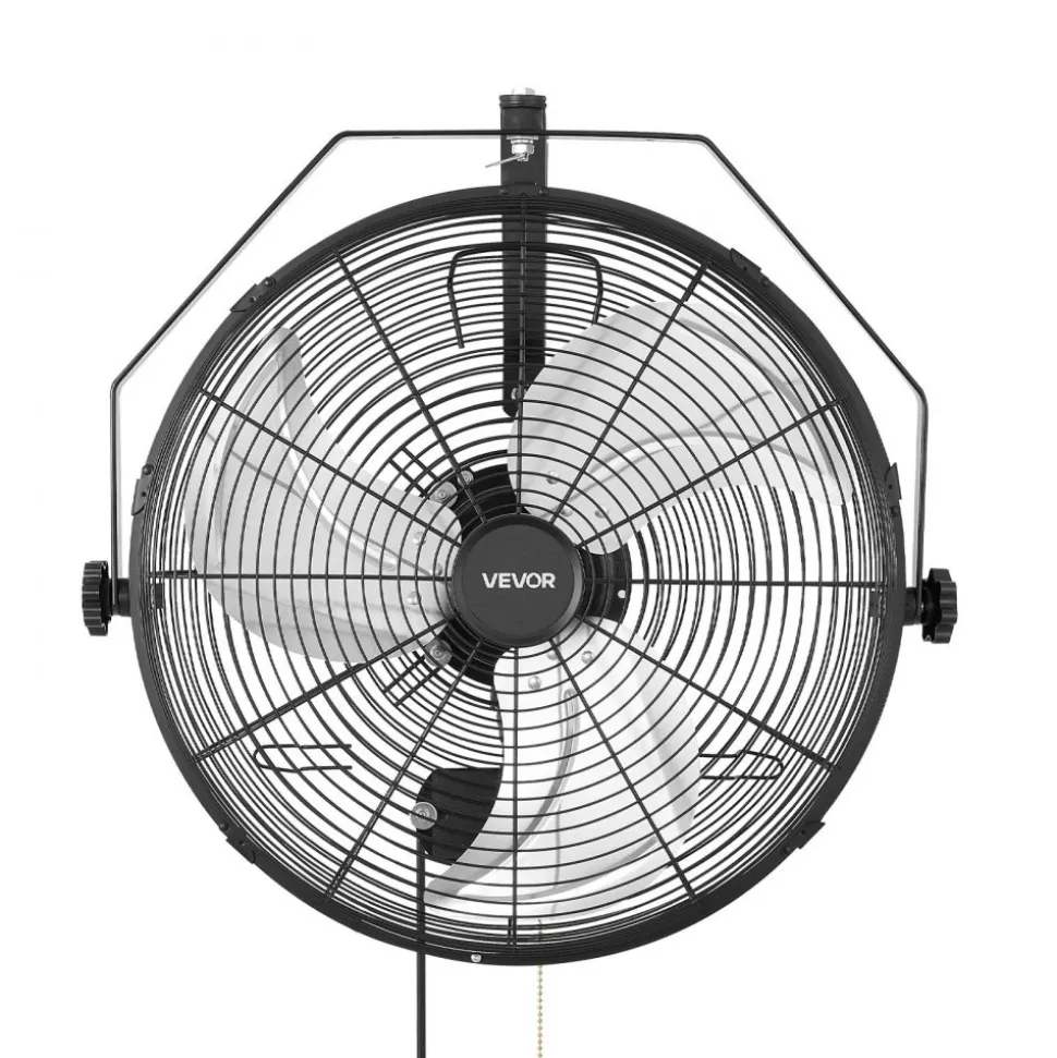 VEVOR Wall Mount Fan, 20 in Wall Mounted Hanging Fan with Oscillating & Mist, Remote, IP44-rated, 3-Speed, 18h Timer, Temperature Control, Powerful for Industry, Commercial, Garage, Workshop, Gym