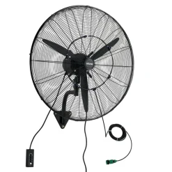 VEVOR Wall Mount Fan, 30 in Wall Mounted Hanging Fan with Oscillating & Mist, IP44-rated, 3-Speed, Powerful Air Reach, Mechanical Control, Long Airflow for Industry, Commercial, Garage, Workshop, Gym