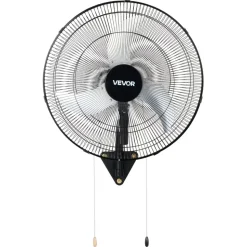VEVOR Wall Mount Fan, 20 in Wall Mounted Hanging Fan Oscillating, 3-Speed, Long Airflow Distance, Adjustable Rotation Angle, Mechanical Powerful for Industry, Commercial, Garage, Workshop, Gym, 2 Pack