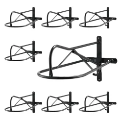 VEVOR Wall Mount Saddle Rack, 27.3 x 16.3 x 12.5 in, 8 Packs Horse Saddle Rack with Pad Bar, Portable Saddle Stand for English & Western Saddle, Horse Tack Storage for Equestrian Garden, Black