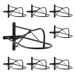 VEVOR Wall Mount Saddle Rack, 27.3 x 16.3 x 12.5 in, 8 Packs Horse Saddle Rack with Pad Bar, Portable Saddle Stand for English & Western Saddle, Horse Tack Storage for Equestrian Garden, Black