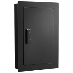 VEVOR Wall Safe, 3-Tier Hidden Wall Safe with Fingerprint, Password, Key & Turning Knob, Q235 Cold-Rolled Steel In-Wall Box with Adjustable Shelves & Key Holders for Money, Jewelry, Passport, Document