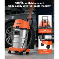 VEVOR Walnut Blaster Kit for Carbon Cleaning, 1200W Sand Blaster with Built-in Vacuum, Extension Nozzle Sandblaster Gun, and 5.5lbs Walnut Shell for Engine Intake Valve Cleaning - 30L