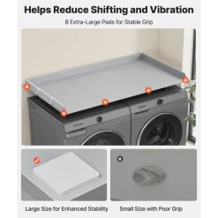 VEVOR Washer Dryer Countertop with 2-Tier Shelf, 54