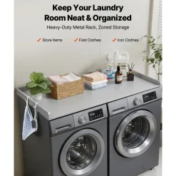 VEVOR Washer Dryer Countertop with 2-Tier Shelf, 54