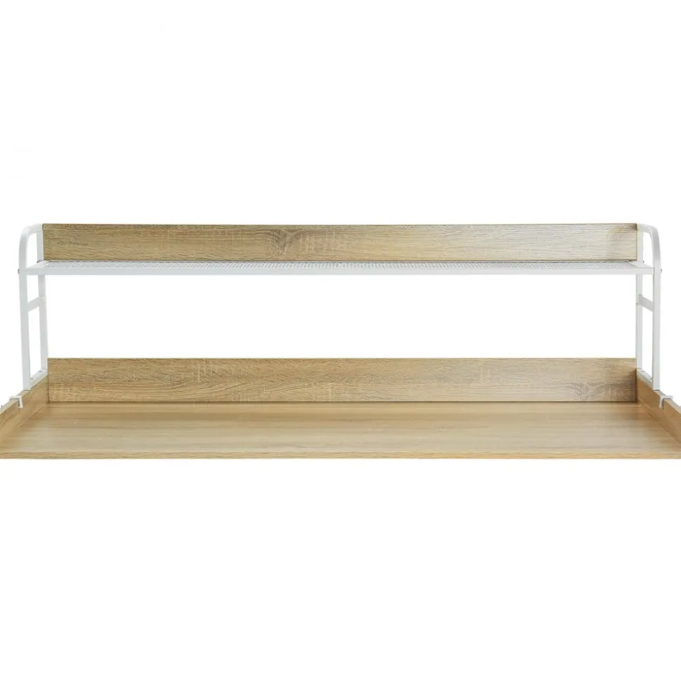 VEVOR Washer Dryer Countertop with 2-Tier Shelf, 54" x 27" Wooden Washer and Dryer Countertop with Anti-Slip Pads, Water-Resistant Laundry Topper Cover for Laundry Room Organization and Storage, Oak