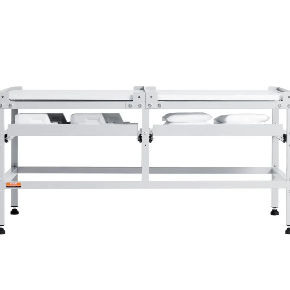 VEVOR Washing Machine Stand, 48.5x25-Inch Washer Laundry Pedestal, 590LBS Load Capacity Washer And Dryer Pedestal Base with Double Trays, 4 Adjustable Feet for Lifting Washing Machines, Carbon Steel