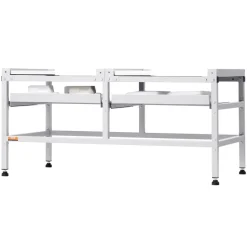 VEVOR Washing Machine Stand, 48.5x25-Inch Washer Laundry Pedestal, 590LBS Load Capacity Washer And Dryer Pedestal Base with Double Trays, 4 Adjustable Feet for Lifting Washing Machines, Carbon Steel