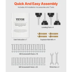 VEVOR Washing Machine Stand, 48.5x25-Inch Washer Laundry Pedestal, 590LBS Load Capacity Washer And Dryer Pedestal Base with Double Trays, 4 Adjustable Feet for Lifting Washing Machines, Carbon Steel