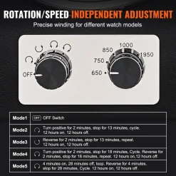 VEVOR Watch Winder, Watch Winder for 4 Men's and Women's Automatic Watches, with 4 Super Quiet Japanese Mabuchi Motors, Blue LED Light and Adapter, High-Density Board Shell and Black PU
