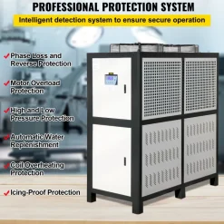 VEVOR Water Chiller 15Ton, Capacity Industrial Chiller 15Hp, Air-Cooled Water Chiller, Finned Condenser, with Micro-Computer Control, Stainless Steel Water Tank Chiller Machine for Cooling Water