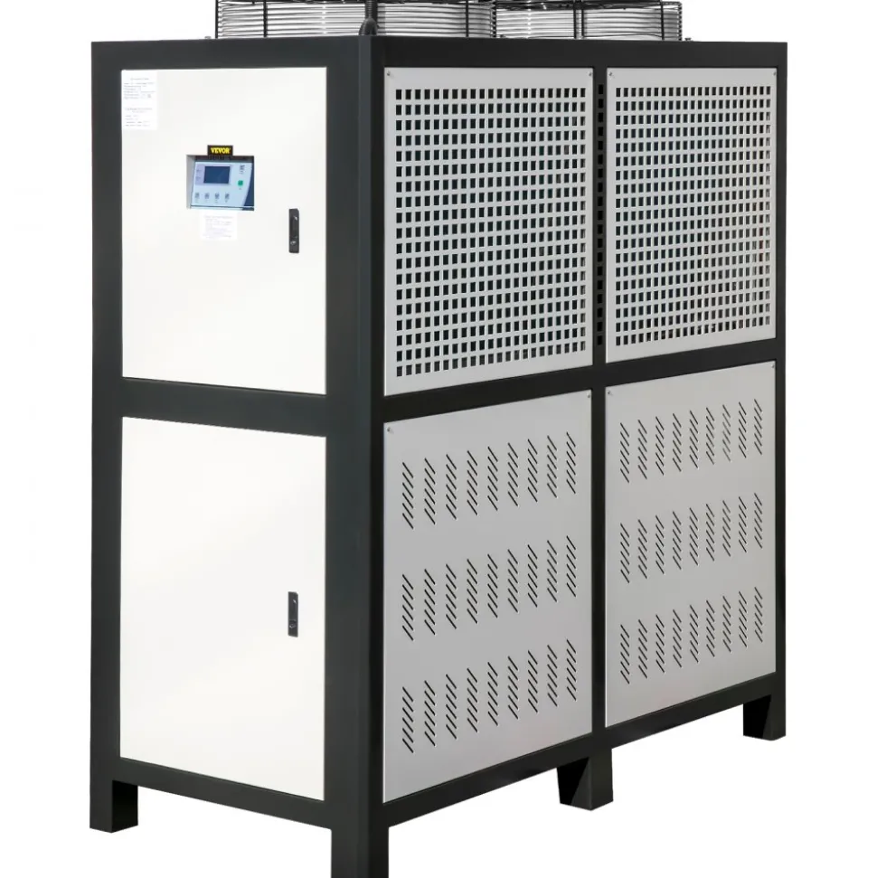 VEVOR Water Chiller 15Ton, Capacity Industrial Chiller 15Hp, Air-Cooled Water Chiller, Finned Condenser, with Micro-Computer Control, Stainless Steel Water Tank Chiller Machine for Cooling Water