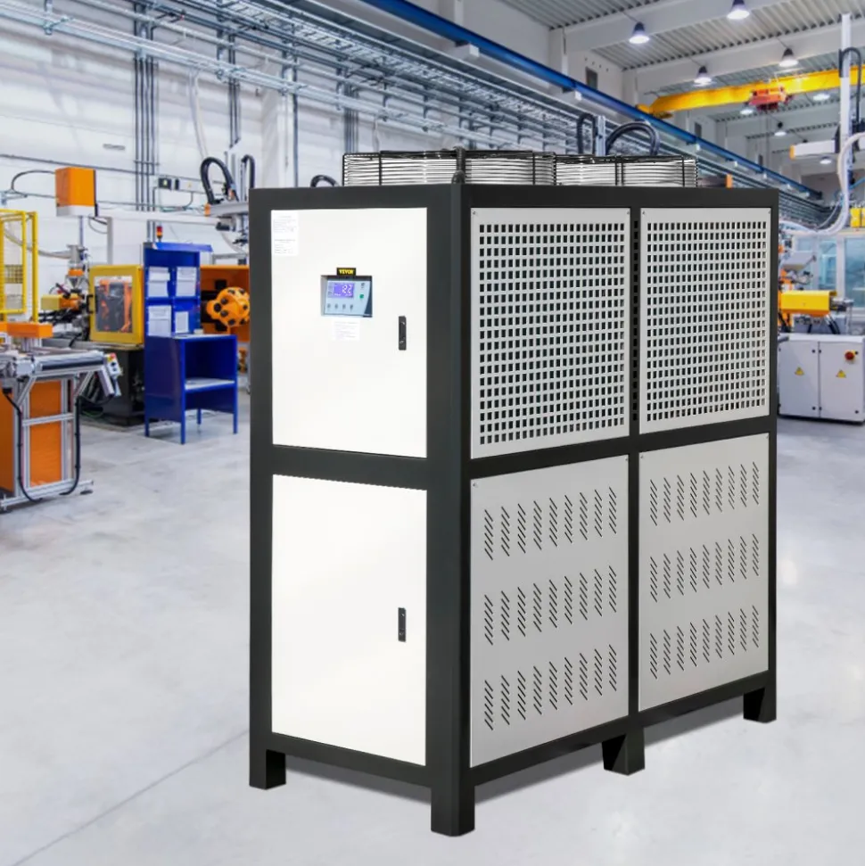 VEVOR Water Chiller 15Ton, Capacity Industrial Chiller 15Hp, Air-Cooled Water Chiller, Finned Condenser, with Micro-Computer Control, Stainless Steel Water Tank Chiller Machine for Cooling Water