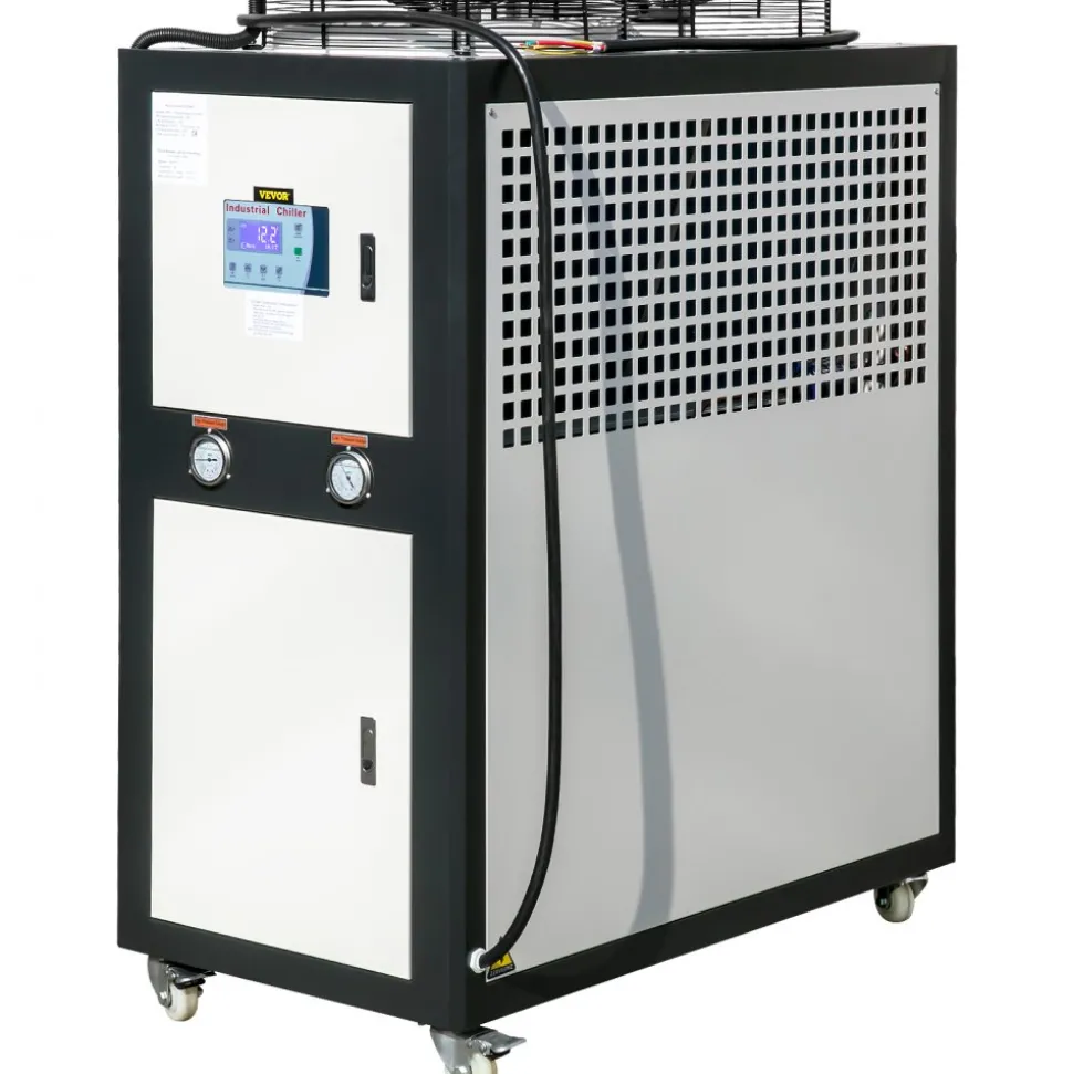 VEVOR Water Chiller 6Ton Capacity, Industrial Chiller 6Hp, Air-Cooled Water Chiller, Finned Condenser, with Micro-Computer Control, Stainless Steel Water Tank Chiller Machine for Cooling Water