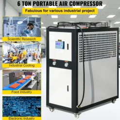 VEVOR Water Chiller 6Ton Capacity, Industrial Chiller 6Hp, Air-Cooled Water Chiller, Finned Condenser, with Micro-Computer Control, Stainless Steel Water Tank Chiller Machine for Cooling Water