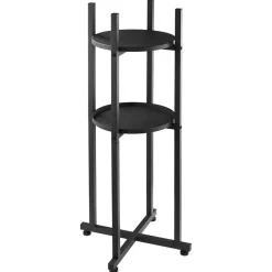 VEVOR Water Dispenser Stand, 2 Tiers Water Jug Holder for 1 Bottle, Heavy Duty Jug Rack Organizer with Detachable Storage Shelf, Cross-Shaped Stable Base, for Kitchen, Office, Living Room, Black