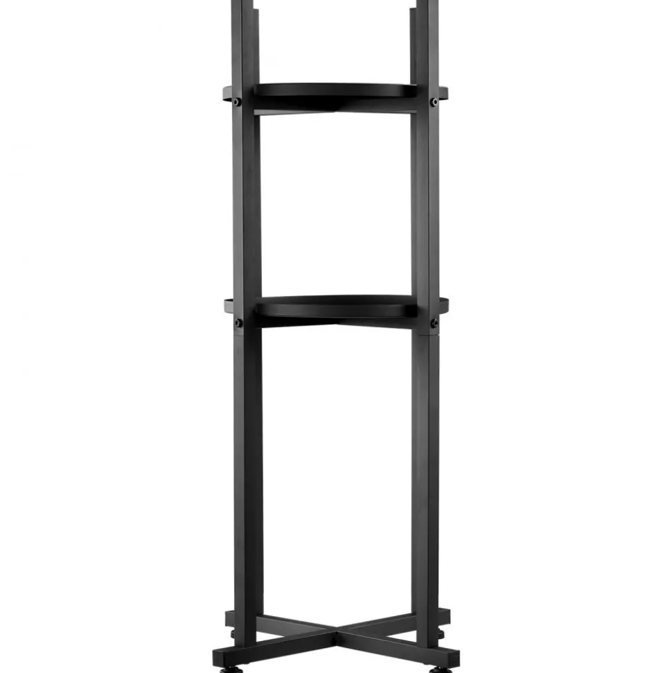 VEVOR Water Dispenser Stand, 2 Tiers Water Jug Holder for 1 Bottle, Heavy Duty Jug Rack Organizer with Detachable Storage Shelf, Cross-Shaped Stable Base, for Kitchen, Office, Living Room, Black