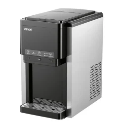 VEVOR Water Dispenser with Ice Maker, 3-in-1 Countertop Water Dispenser, 35 LBS/24H, 12 Cubes/7 Min Fast Ice Making with 4 LBS Storage, Bullet/Crushed Ices & Cold-Water, for Home, Kitchen, Party