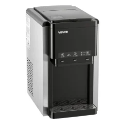 VEVOR Water Dispenser with Ice Maker, 3-in-1 Countertop Water Dispenser, 35 LBS/24H, 12 Cubes/7 Min Fast Ice Making with 4 LBS Storage, Bullet/Crushed Ices & Cold-Water, for Home, Kitchen, Party