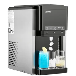 VEVOR Water Dispenser with Ice Maker, 3-in-1 Countertop Water Dispenser, 35 LBS/24H, 12 Cubes/7 Min Fast Ice Making with 4 LBS Storage, Bullet/Crushed Ices & Cold-Water, for Home, Kitchen, Party