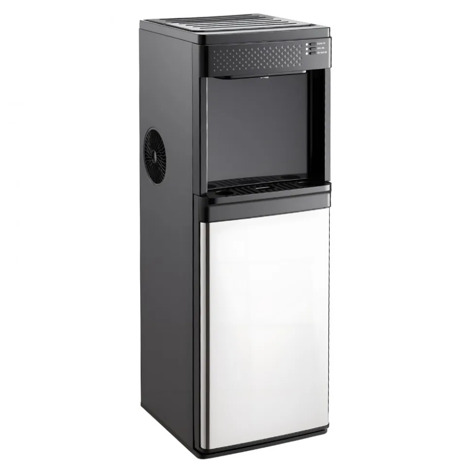VEVOR Water Dispenser with Ice Maker, 3-in-1 Floor-Standing Water Dispenser, 33 LBS/24H, 9 Cubes/7 Min Fast Ice Making with 1.3 LBS Storage, Bullet Ice-Cubes & Cold-Water, for Home, Kitchen, Party