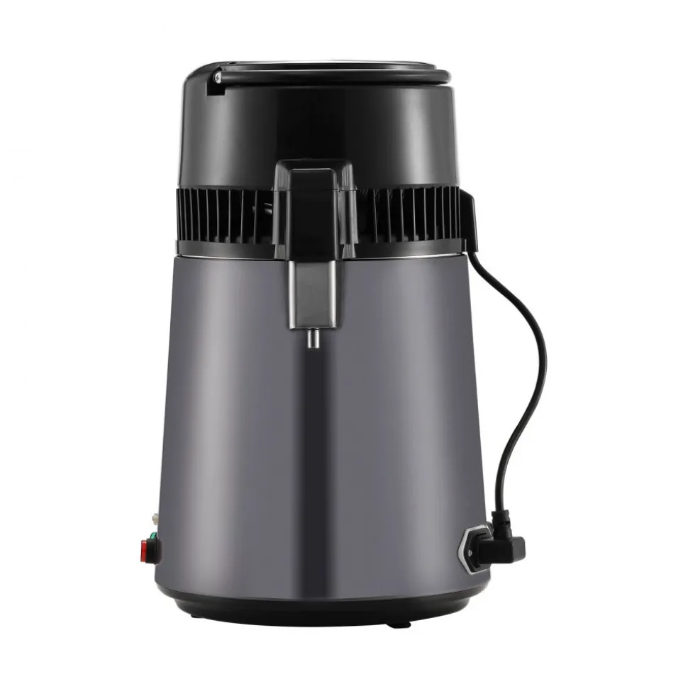 VEVOR Water Distiller, 4L 1.05 Gallon Pure Water Purifier Filter For Home Countertop, 750W Distilled Water Maker, Stainless Steel Interior Distiller Water Making Machine to Make Clean Water, Gray