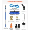 VEVOR Water Fed Pole Kit, 36FT Solar Panel Cleaning Pole with Extendable Handle, 180° Rotatable Brush Head & 65.6FT Hose, Household & Outdoor Window Cleaner Tool for Caravan Solar Panel Deck
