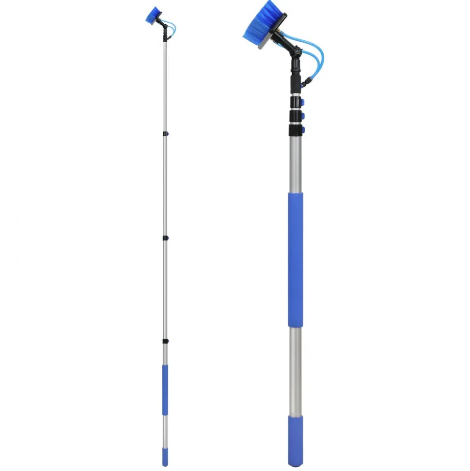 VEVOR Water Fed Pole Kit, 36FT Solar Panel Cleaning Pole with Extendable Handle, 180° Rotatable Brush Head & 65.6FT Hose, Household & Outdoor Window Cleaner Tool for Caravan Solar Panel Deck