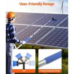 VEVOR Water Fed Pole Kit, 36FT Solar Panel Cleaning Pole with Extendable Handle, 180° Rotatable Brush Head & 65.6FT Hose, Household & Outdoor Window Cleaner Tool for Caravan Solar Panel Deck