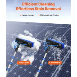 VEVOR Water Fed Pole Kit, 36FT Solar Panel Cleaning Pole with Extendable Handle, 180° Rotatable Brush Head & 65.6FT Hose, Household & Outdoor Window Cleaner Tool for Caravan Solar Panel Deck