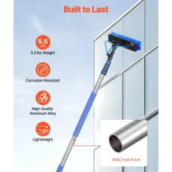 VEVOR Water Fed Pole Kit, 36FT Solar Panel Cleaning Pole with Extendable Handle, 180° Rotatable Brush Head & 65.6FT Hose, Household & Outdoor Window Cleaner Tool for Caravan Solar Panel Deck