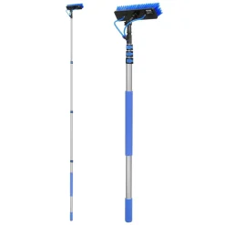 VEVOR Water Fed Pole Kit, 36FT Solar Panel Cleaning Pole with Extendable Handle, 180° Rotatable Brush Head & 65.6FT Hose, Household & Outdoor Window Cleaner Tool for Caravan Solar Panel Deck