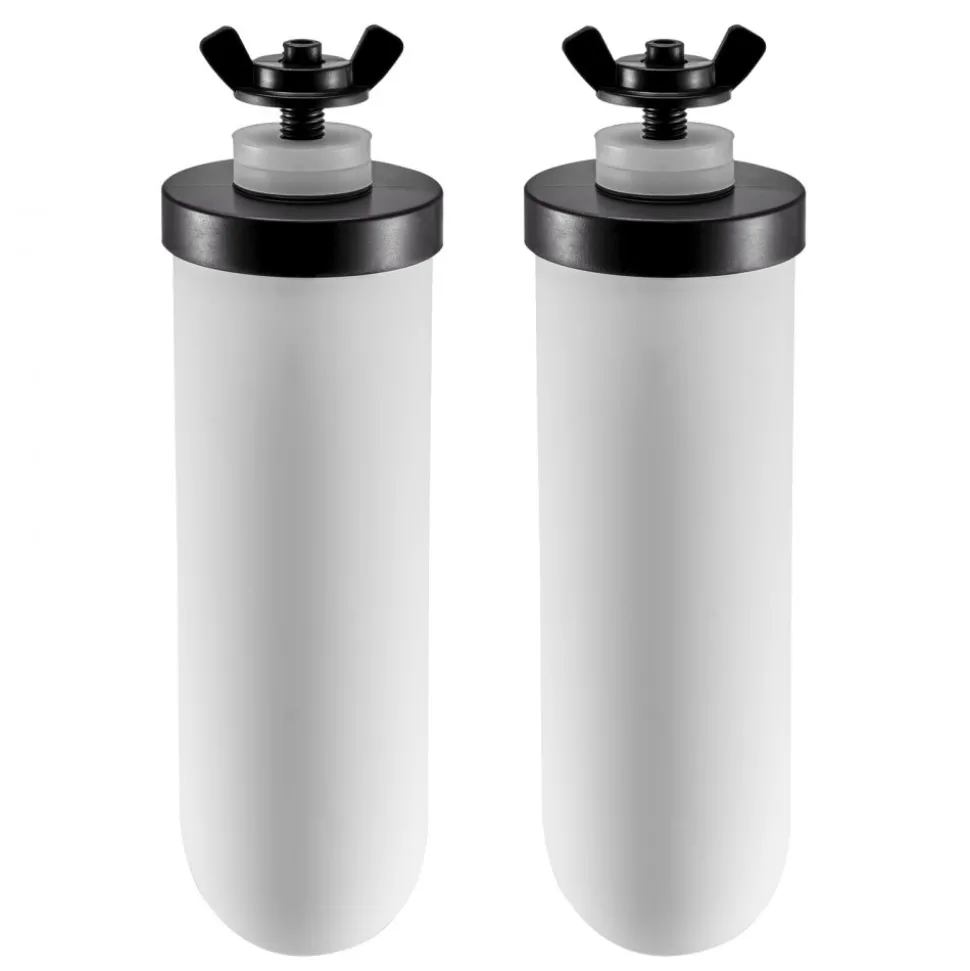 VEVOR Water Filters Replacement, Purification Elements, Ceramic Replacement Filters, Easy to Replace Water Filter, Gravity Water Filter System, Compatible with Most Brands, Pack of 2, White