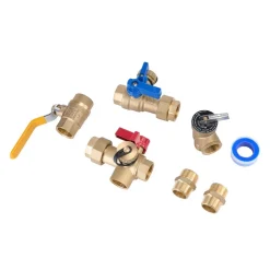VEVOR Water Heater Kit, 3/4 Inch Cold & Hot Water Plumbing Repair Kit with 600 WOG Isolation Valves, Pressure Relief Valve, Ball Valve, Gas Hose, Compatible with Most Tankless Waters Heater Brands