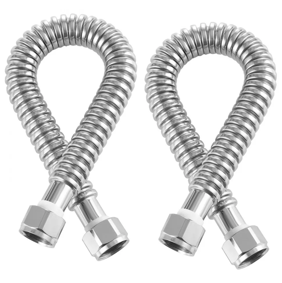 VEVOR Water Heater Kit, 18 Inch Length Water Heater Flex Connector, Waters Heaters Installation Kit with 1" FIP x 1" FIP Inlet & Outlet Connection for Bathroom, Kitchen, Laundry Room, Boiler Room
