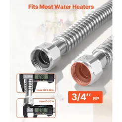 VEVOR Water Heater Kit, 18 Inch Length Water Heater Flex Connector, Waters Heaters Installation Kit with 1
