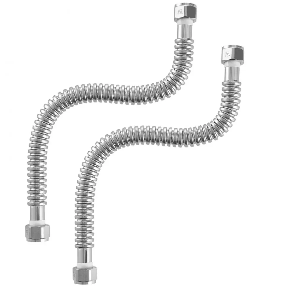 VEVOR Water Heater Kit, 18 Inch Length Water Heater Flex Connector, Waters Heaters Installation Kit with 1" FIP x 1" FIP Inlet & Outlet Connection for Bathroom, Kitchen, Laundry Room, Boiler Room