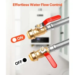 VEVOR Water Heater Kit, Push-Fit Valve Flexible Water Heater Connector with 3/4