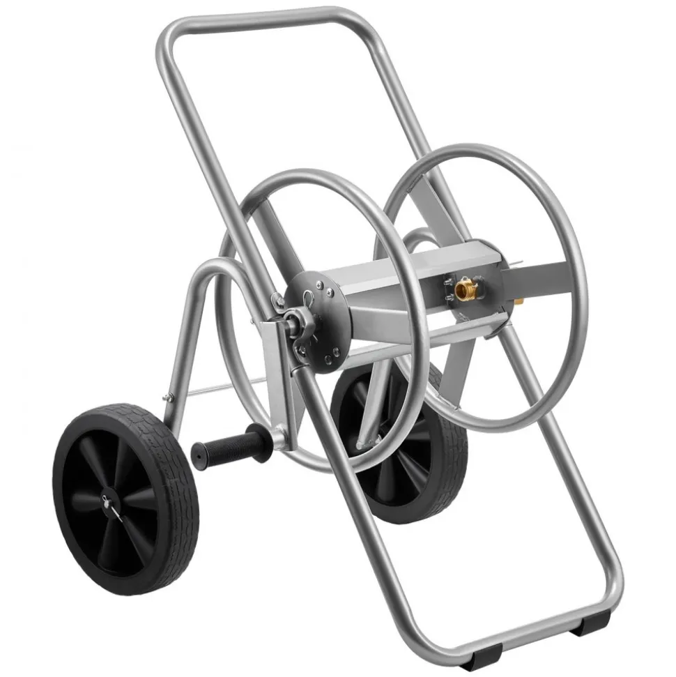 VEVOR Water Hose Reel Cart, 200/300 ft High-Pressure Garden Hose Cart, Hoses Reel Carts with Two Wheels, Handle & Heavy-Duty Mesh Storage Basket, Portable Hoses Reels for Garden Watering, Car Washing