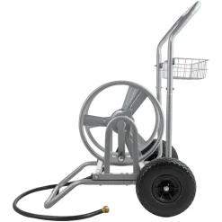 VEVOR Water Hose Reel Cart, 200/300ft High-Pressure Garden Hose Cart, Hoses Reel Carts with Two Wheels, Handle & Heavy-Duty Mesh Storage Basket, Dual-Purpose Portable Hoses Reels for Garden, Car, Pet