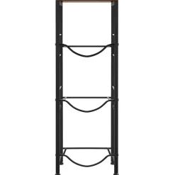 VEVOR Water Jug Holder, 4 Tiers 3 and 5 Gallon Water Bottle Holder for 3 Bottles, Heavy Duty Jug Rack Organizer with Storage Shelf, Detachable for Kitchen, Office, Living Room, Black and Brown