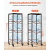 VEVOR Water Jug Holder, 4 Tiers 3 and 5 Gallon Water Bottle Holder for 3 Bottles, Heavy Duty Jug Rack Organizer with Storage Shelf and Casters, for Kitchen, Office, Living Room, Black and Brown