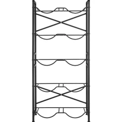 VEVOR Water Jug Holder, 5 Tiers Double Rows 3 and 5 Gallon Water Bottle Holder for 10 Bottles, Heavy Duty Jug Rack Organizer with Handles, Easy Assembly, for Kitchen, Office, Living Room, Black