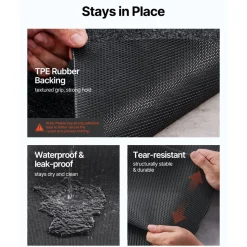 VEVOR Waterproof Garage Floor Mat for Under Car, Non-slip 6.6'x8.5' Compact Size Heavy Duty Containment Mat, Protects Garage Floor from Water, Mud and Oil, For Garages,Greenhouses,Entrance