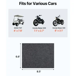VEVOR Waterproof Garage Floor Mat for Under Car, Non-slip 6.6'x8.5' Compact Size Heavy Duty Containment Mat, Protects Garage Floor from Water, Mud and Oil, For Garages,Greenhouses,Entrance