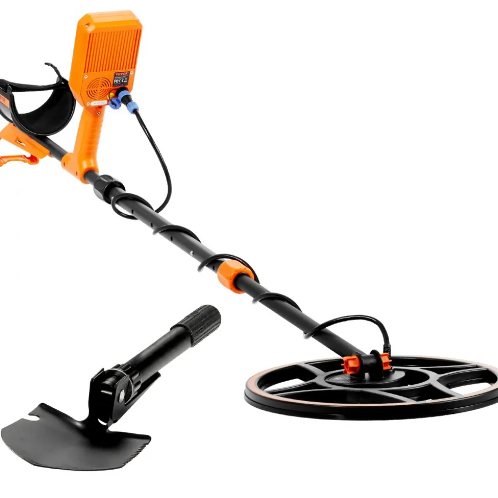 VEVOR Waterproof Metal Detector, 12" Coil, Professional Rechargeable Gold Detector, 39-50 in Adjustable with LCD 7 Modes Advanced DSP Chip Bluetooth Headset, IP68 for Detecting Gold Treasure Hunting