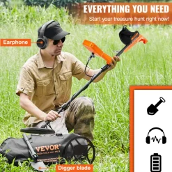 VEVOR Waterproof Metal Detector, 12
