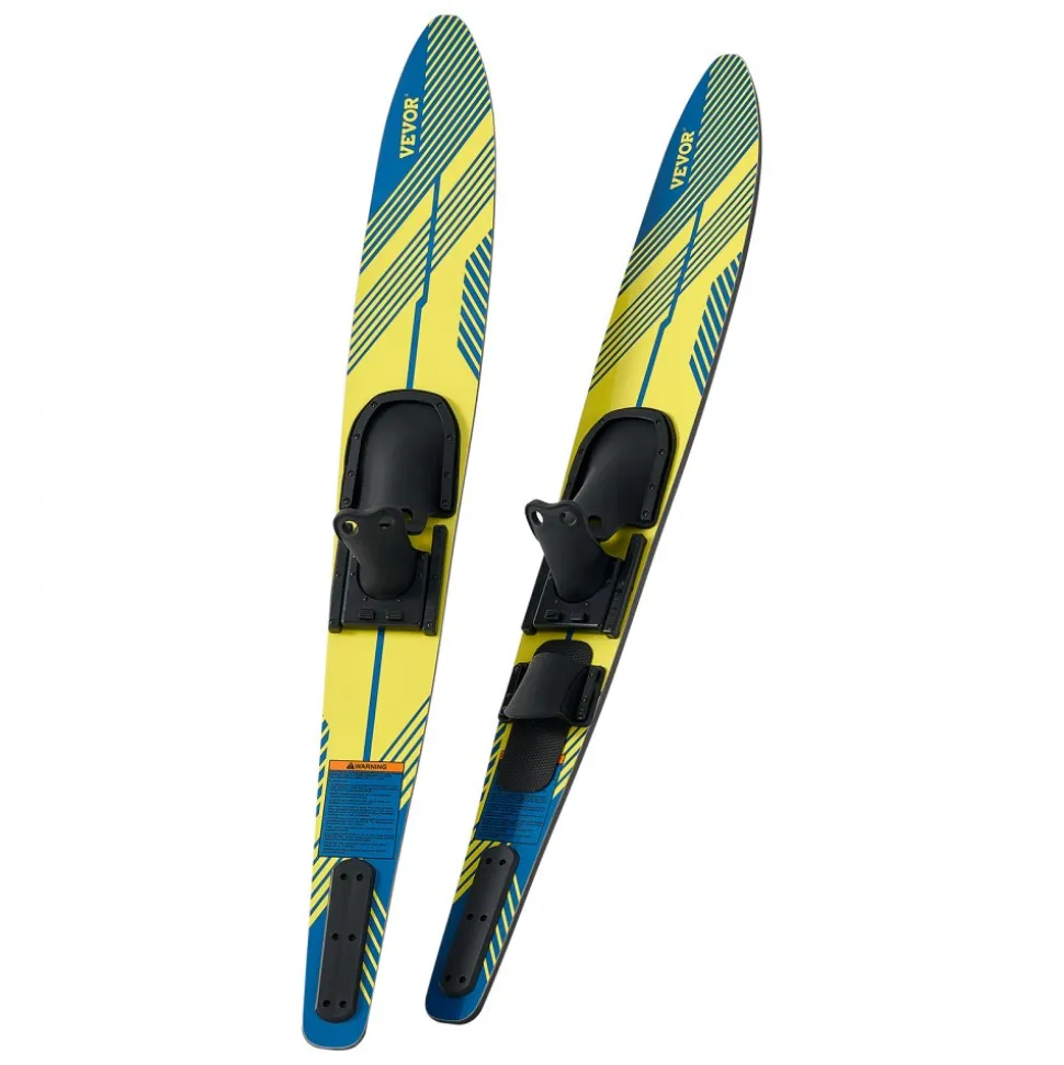 VEVOR 59" Water Skis, Adult Water Ski with X-7 Adjustable Horseshoe Bindings & Padded Rear Toe Plate, High-gloss UV Coating Waterskis Combo for Adults Up to 300 lbs