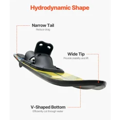 VEVOR 59" Water Skis, Adult Water Ski with X-7 Adjustable Horseshoe Bindings & Padded Rear Toe Plate, High-gloss UV Coating Waterskis  Combo for Adults Up to 300 lbs